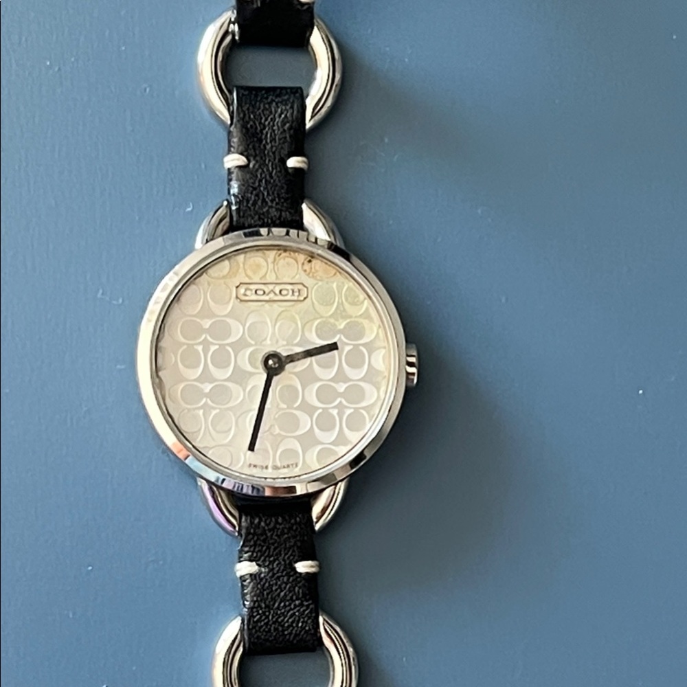 Coach Black and Silver Chain Link Watch